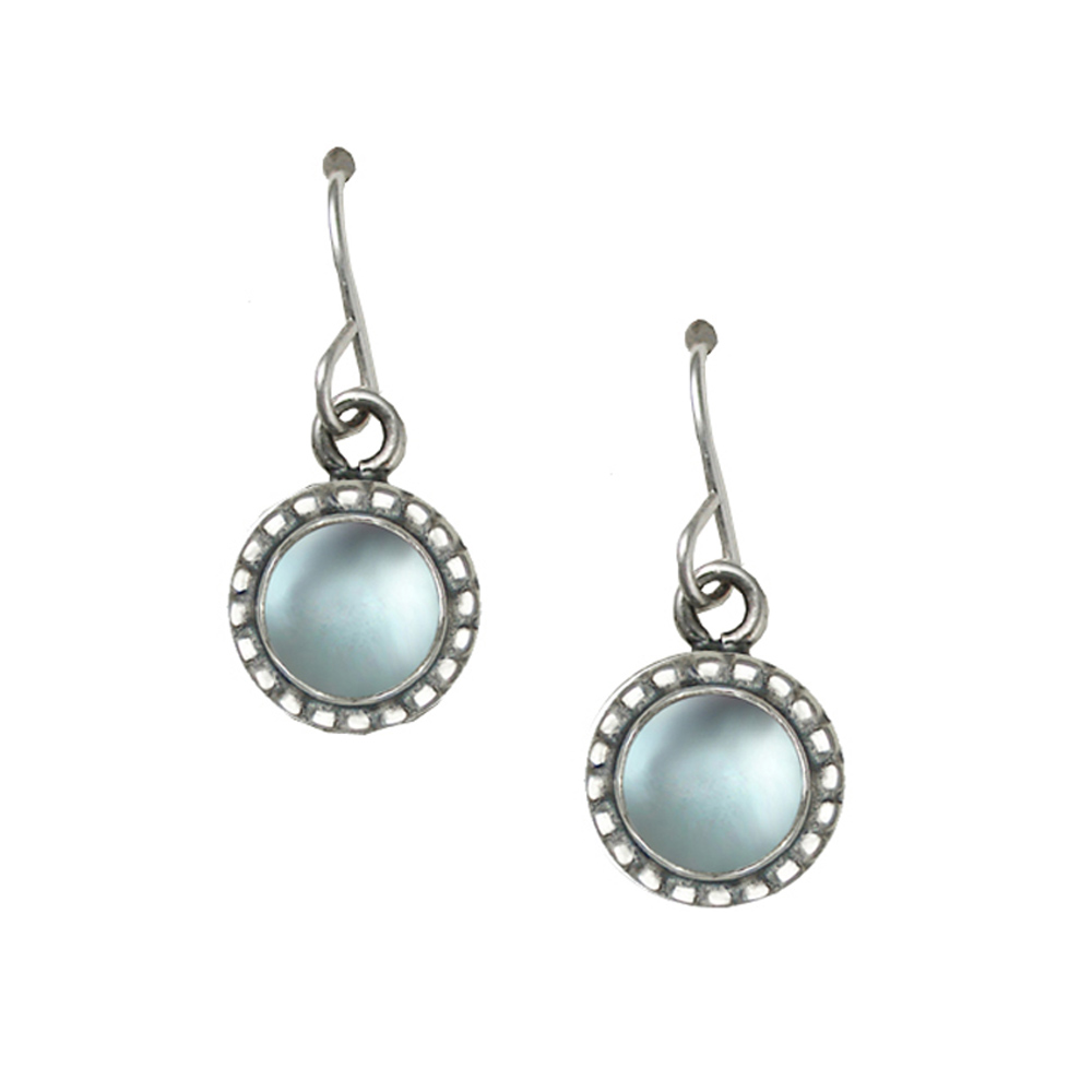 Sterling Silver Small Blue Topaz Gemstone Drop Dangle Earrings